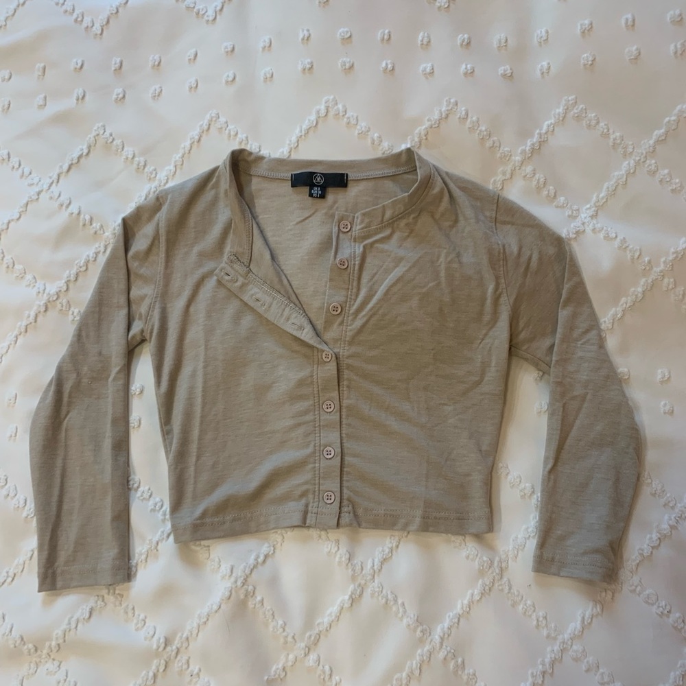 Tan button up top